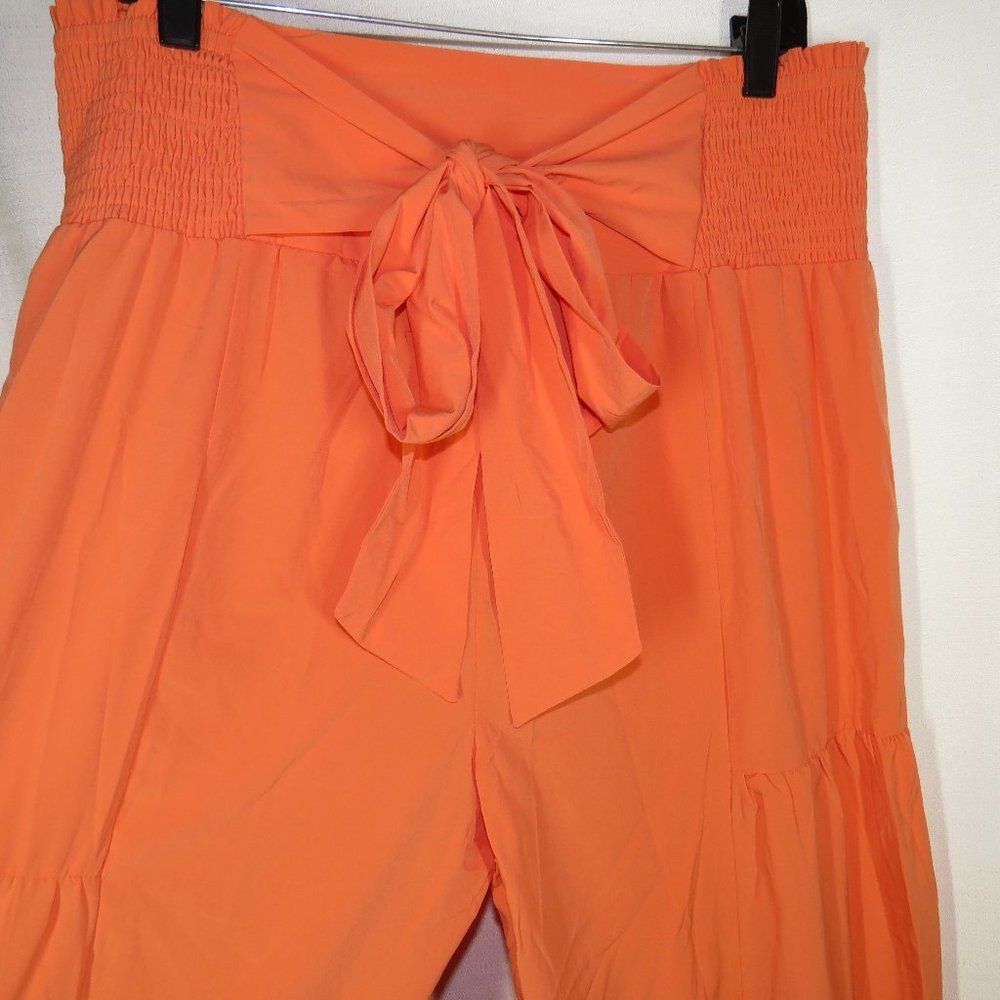 Halara Breezeful Smocked Tie Waist Tiered Flowy Boho Wide Leg Pants Size Medium - Picture 5 of 12